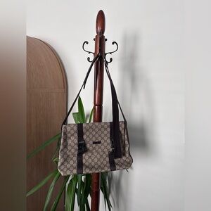 Gucci Tan and Brown Men's Messenger Bag Vintage